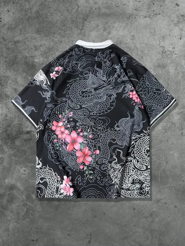 La nouvelle chemise POLO à manches courtes pour hommes d'été 2025 présente une impression de motifs 