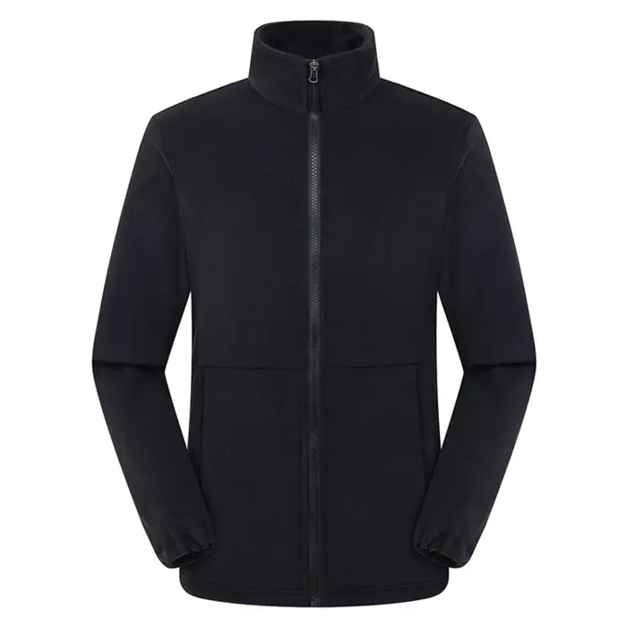 Veste polaire douce avec poches Manteau léger à fermeture éclair complète pour loisirs en plein air