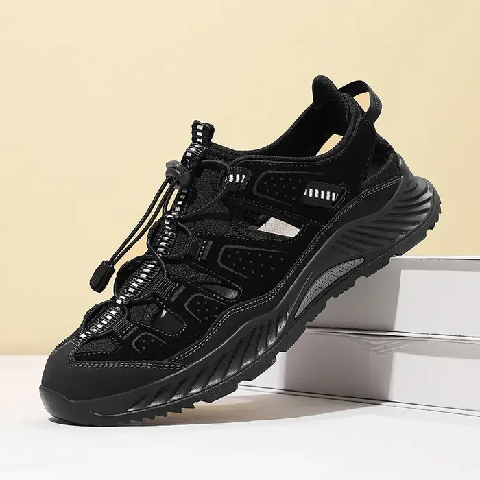 Sandales de plage en cuir pour hommes, chaussures aquatiques à séchage rapide, antidérapantes, pour 