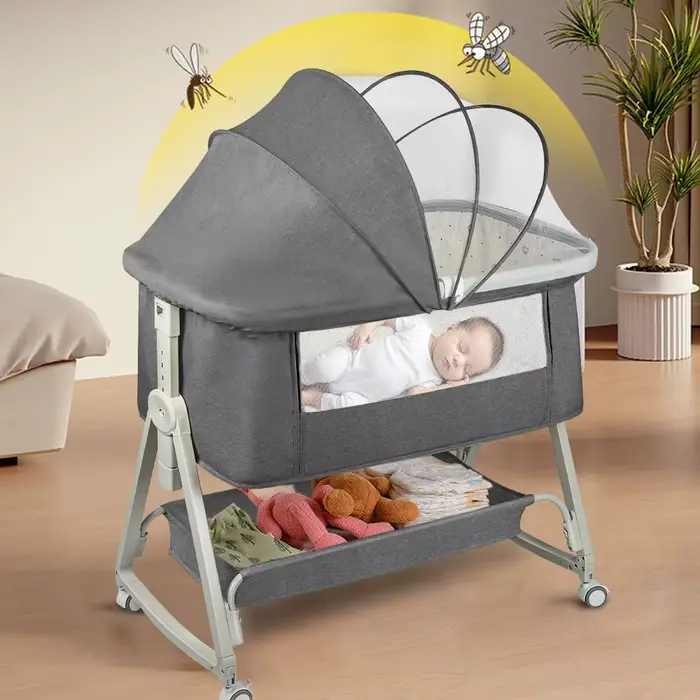 Lit Bébé Indépendant, Cododo avec Matelas, Co-Sleeping, du Nouveau-né à 25 kg. Hauteur et Inclinaiso