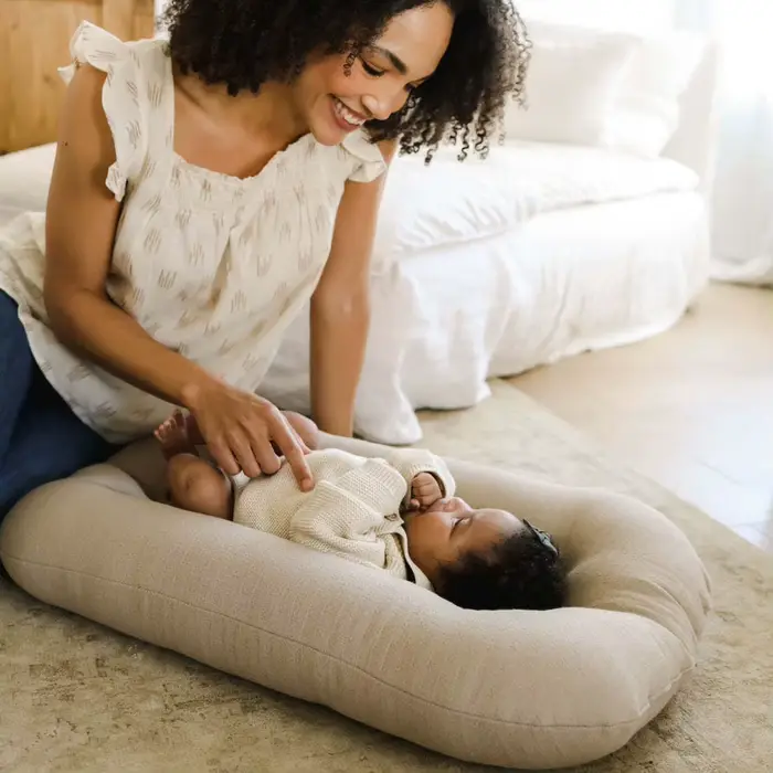 Transat bébé unisexe 0-12 mois en pur coton respirant, lit bébé portable pour la maison et les voyag