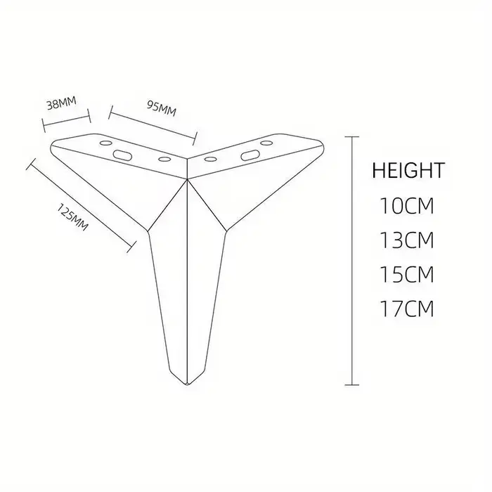 4 pièces épaissi losange meubles jambes trépied lumière matériel de luxe pieds de Table meubles jamb