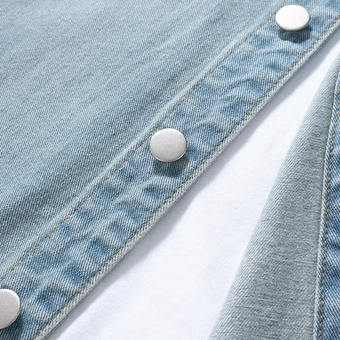 Chemise ample en denim fin et non extensible pour hommes, style américain, polyvalente, Vintage