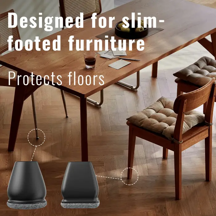 8 protections de pieds de chaise en silicone, diagonales, avec coussinets en feutre épais, en TPE, p
