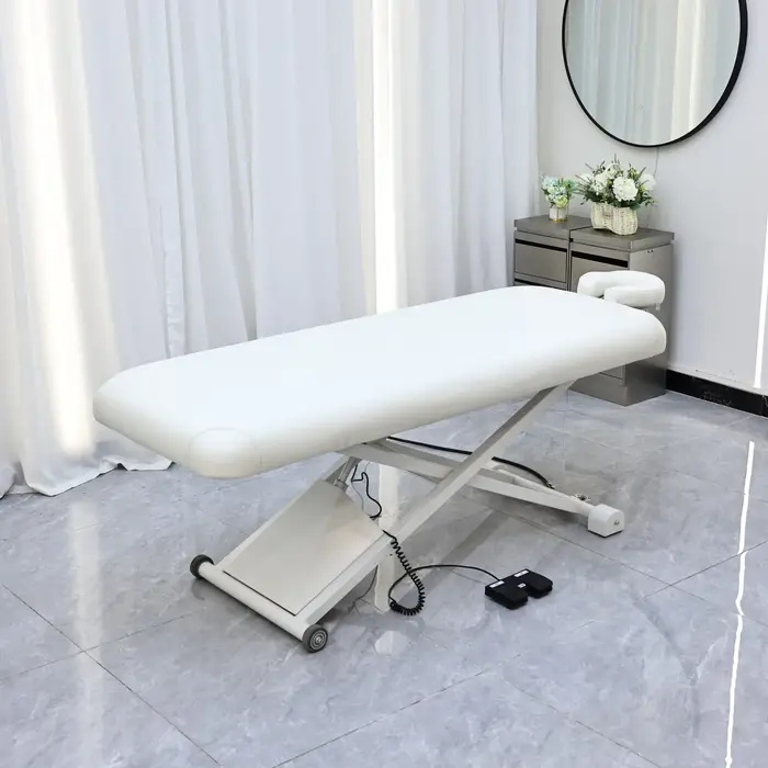 Lit de beauté électrique à commande manuelle, extrêmement simple, haut de gamme, pour salon de beaut
