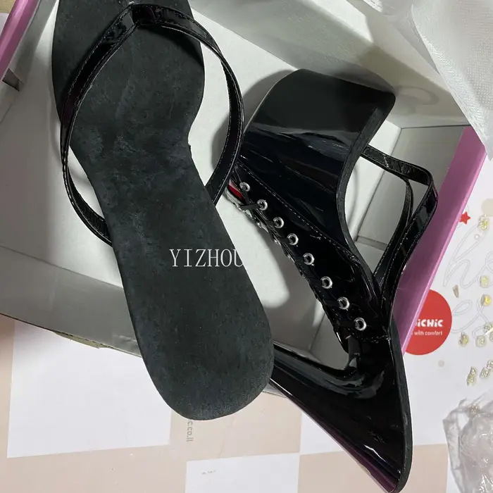 Pantoufles de Princesse Élégantes avec Semelles à Lanières Croisées, Talons de Boîte de Nuit Sexy, S