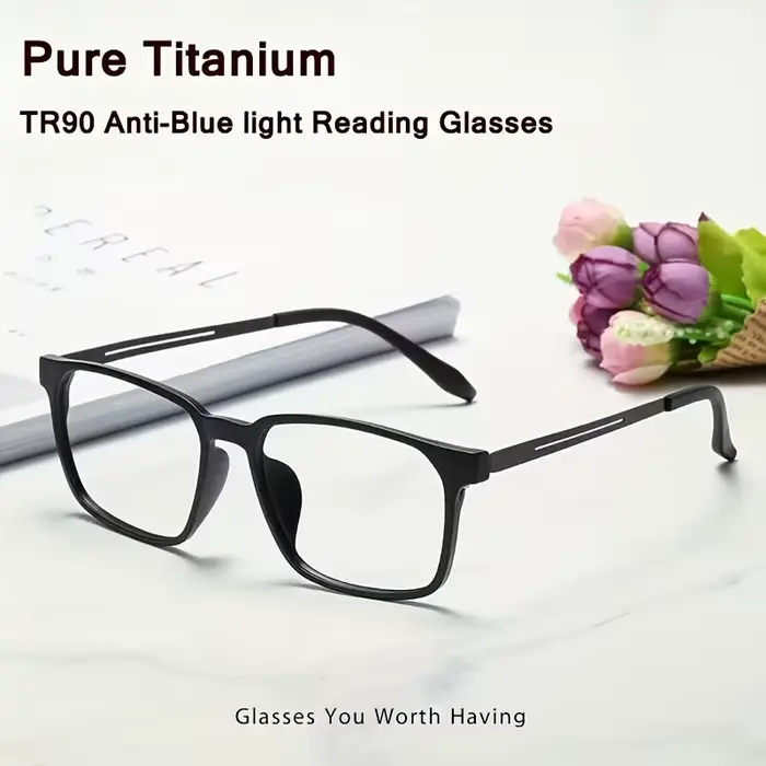 Lunettes de lecture multifocales progressives, monture en titane, unisexe, Anti-lumière bleue, presb