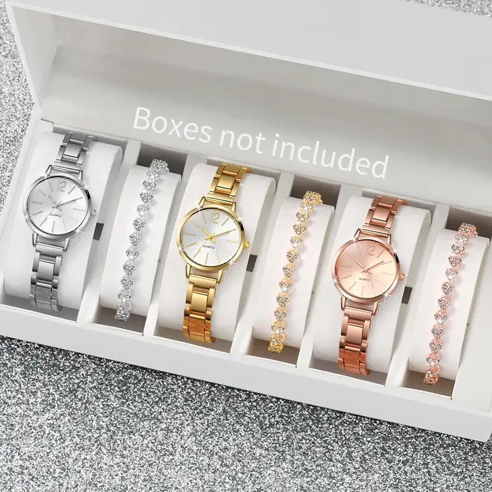 6 pièces/ensemble montre pour femme mode bracelet en acier montres à Quartz ensemble de bracelets en