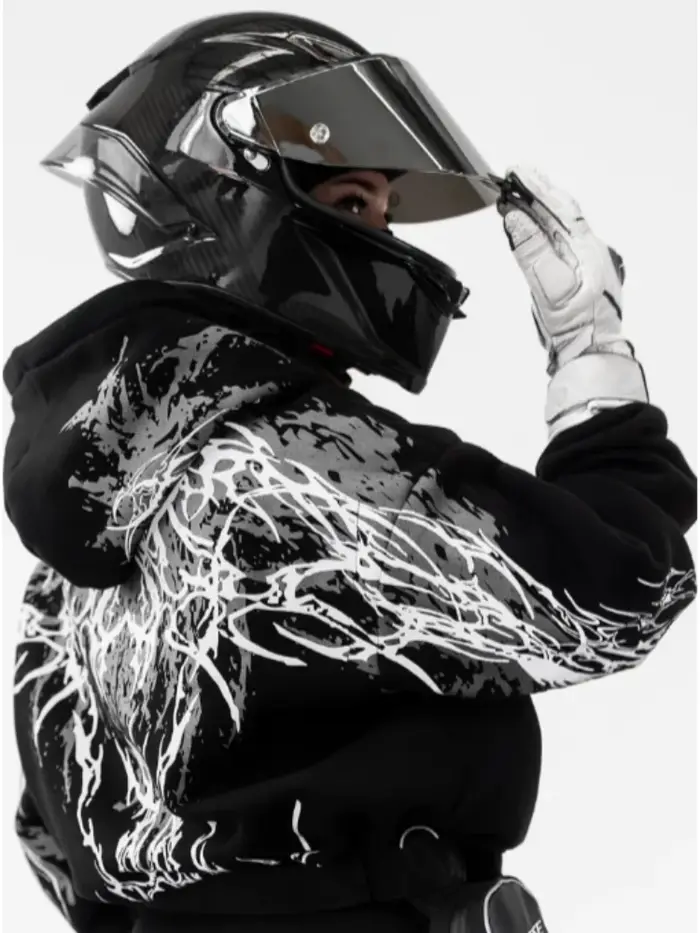 Sweat à capuche unisexe, style streetwear sombre, imprimé graphique épée magique lumineuse, coupe am
