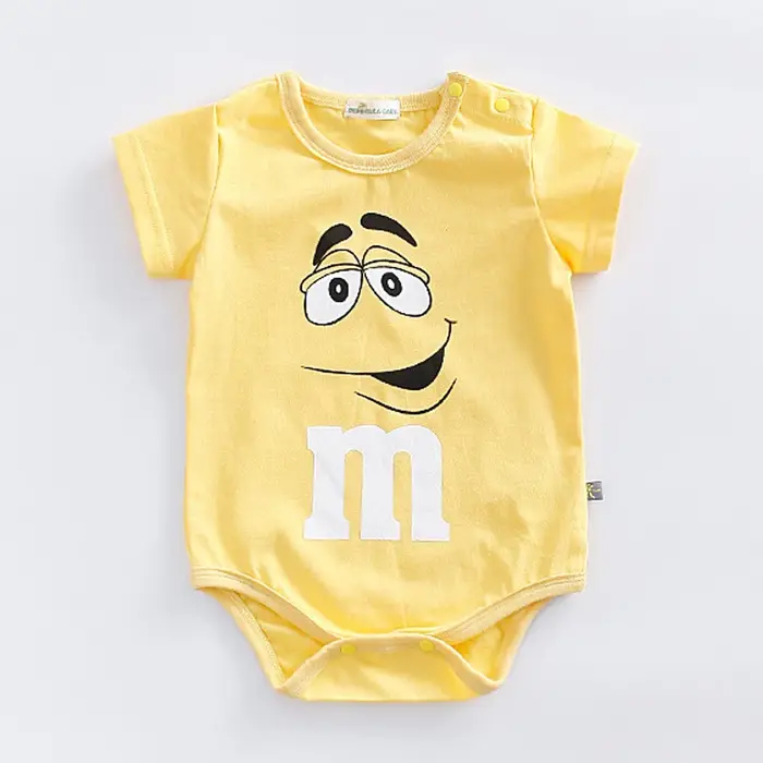 Barboteuse mignonne à manches courtes, vêtements pour nouveau-nés, couleur unie, body pour bébés gar