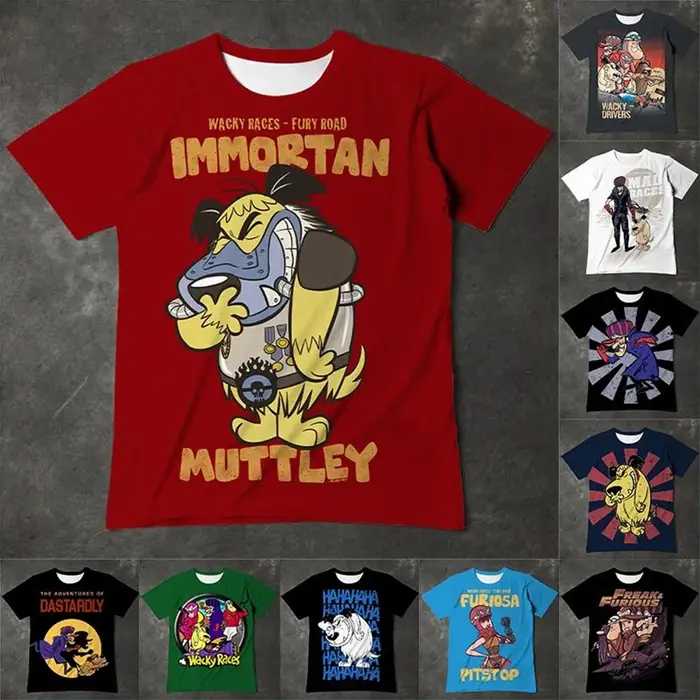 T-shirt à manches courtes avec motif amusant de dessin animé mignon, impression 3D, décontracté et c