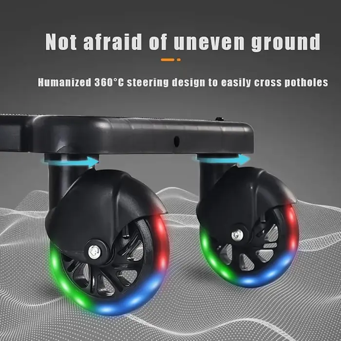 Adaptateur de pédale pour poussette avec siège et dossier amovibles 360° °   Roues rotatives, pédale