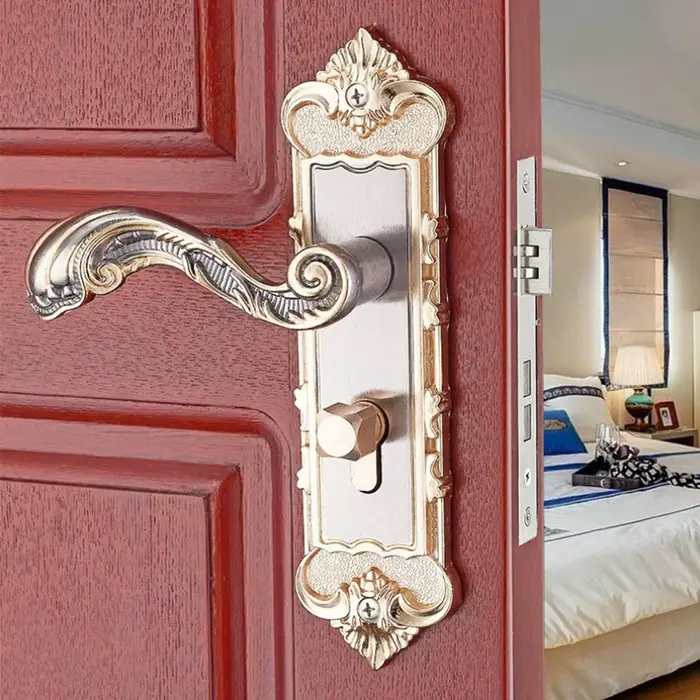 Poignée de porte à levier d'entrée [avec trois clés] pour bureau ou porte d'entrée # 6