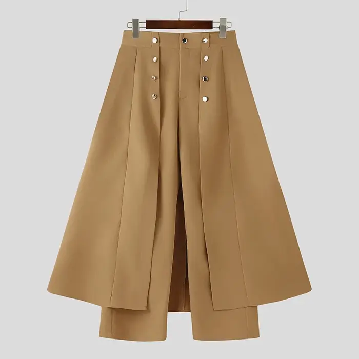 Pantalon long homme tendance 2026 – Joggers décontractés coupe ample à boutons, couleur unie, style 
