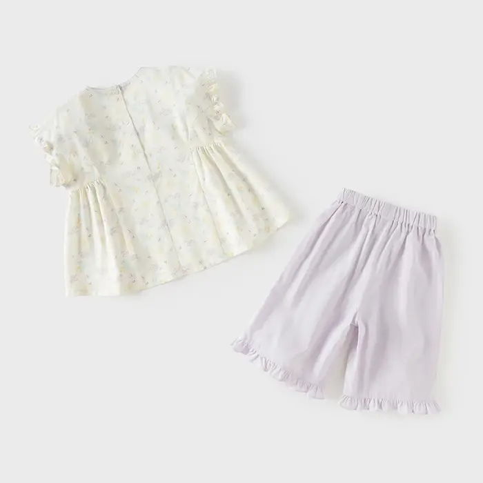 Ensemble short et haut pour enfants Dave Bella – Tenue d'été décontractée pour filles avec imprimé p