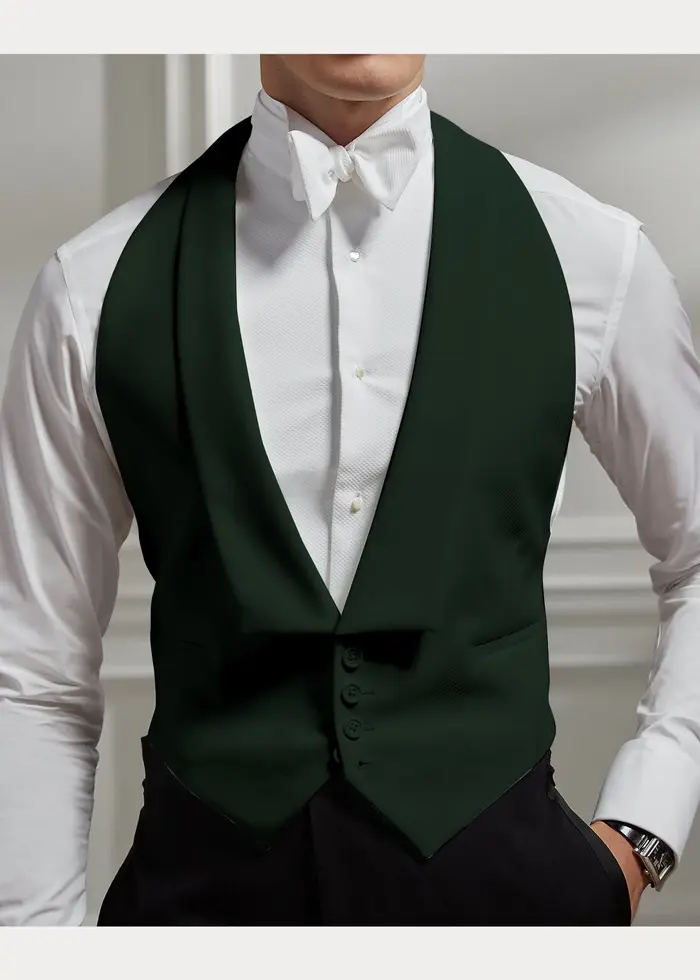 Gilet homme revers de mariage simple boutonnage deux poches coupe ajustée veste sans manches homme g