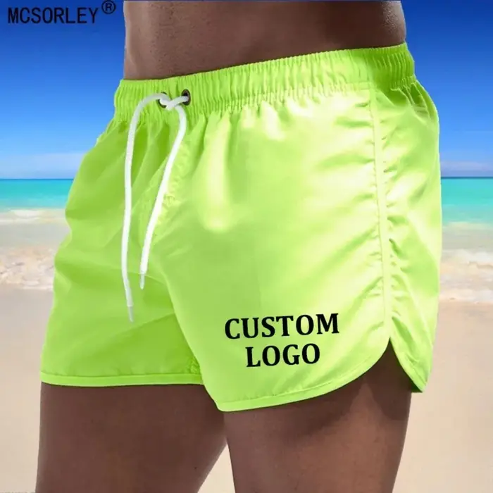 Maillot de bain pour homme avec logo personnalisé, boxer, short de plage, maillot de surf, mayo, sun