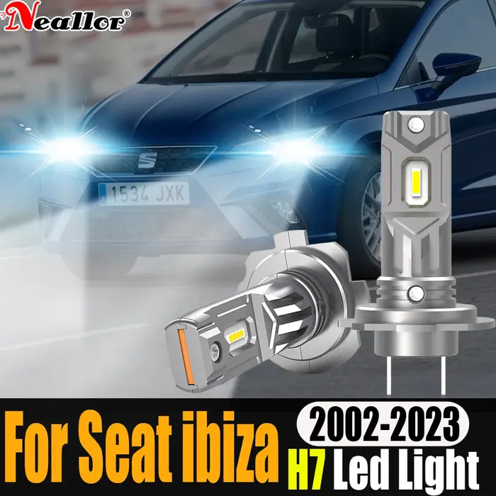 2 phares H7 Led Canbus sans erreur 360 °   Ampoules de voiture 12v 55w, lampes à Diode haute puissan
