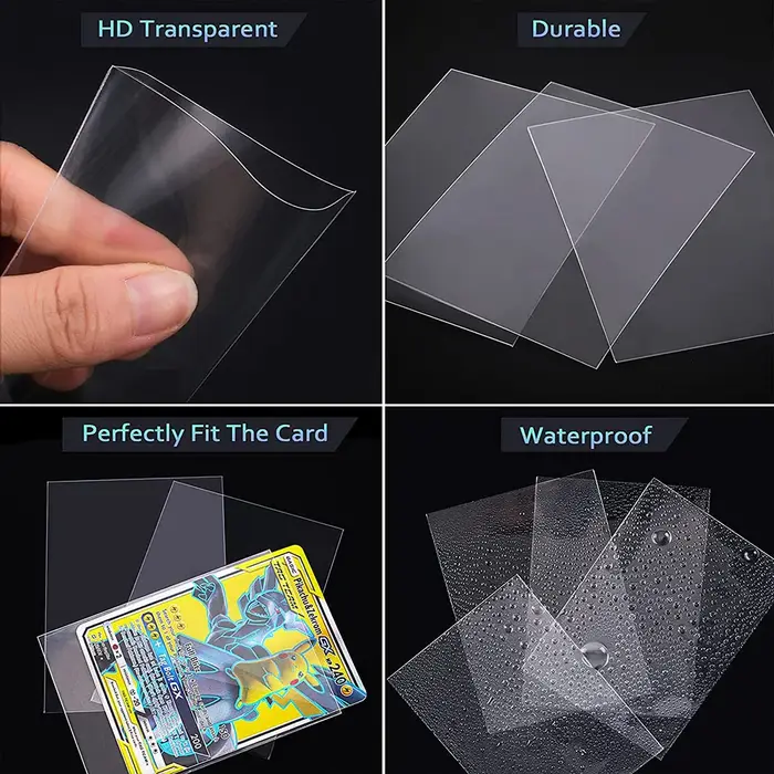 100-1000 pièces de protège-cartes transparents, pochettes pour cartes de jeu de société, protège-car