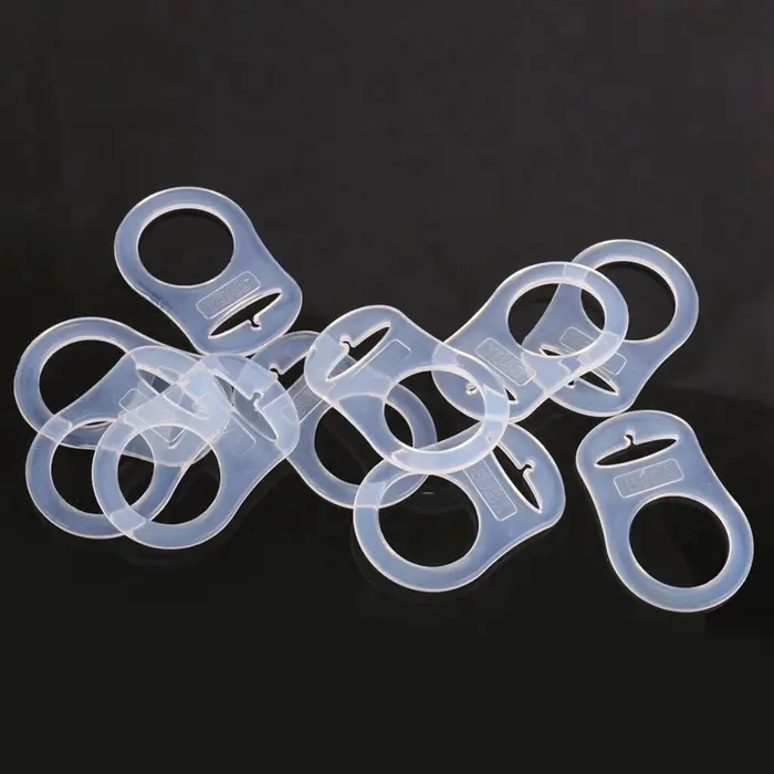 Anneau de mannequin en silicone transparent, porte-sucette Mam, adaptateur de clip, bouton, 60 pièce
