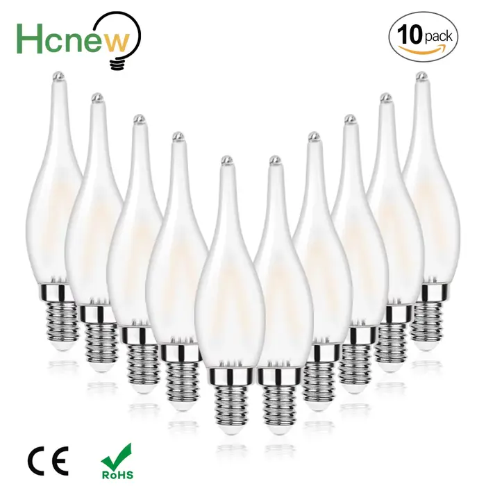 Ampoule LED E14 220V 110V C22, style rétro givré, remplacement pour chandelier, filament vintage, la