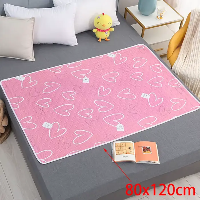 Tapis à couches en forme de cœur Dino, 80x120cm, 4 couches, imperméable, lavable, matelas à langer p