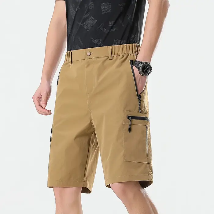 Shorts cargo pour hommes, pantalon court à poches zippées, séchage rapide, pour l'été, la randonnée,