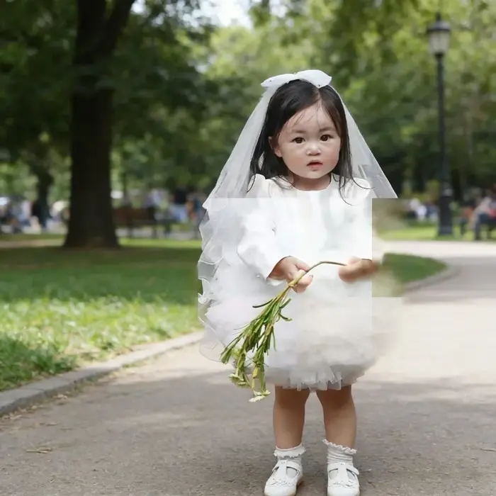 Robe de mariée blanche pour enfants 2026, tenue de cérémonie pour enfant, robe de demoiselle d'honne