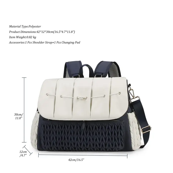 Sac maman, épaule unique, multifonctionnel. Sac maman avec sangles amovibles, grande capacité