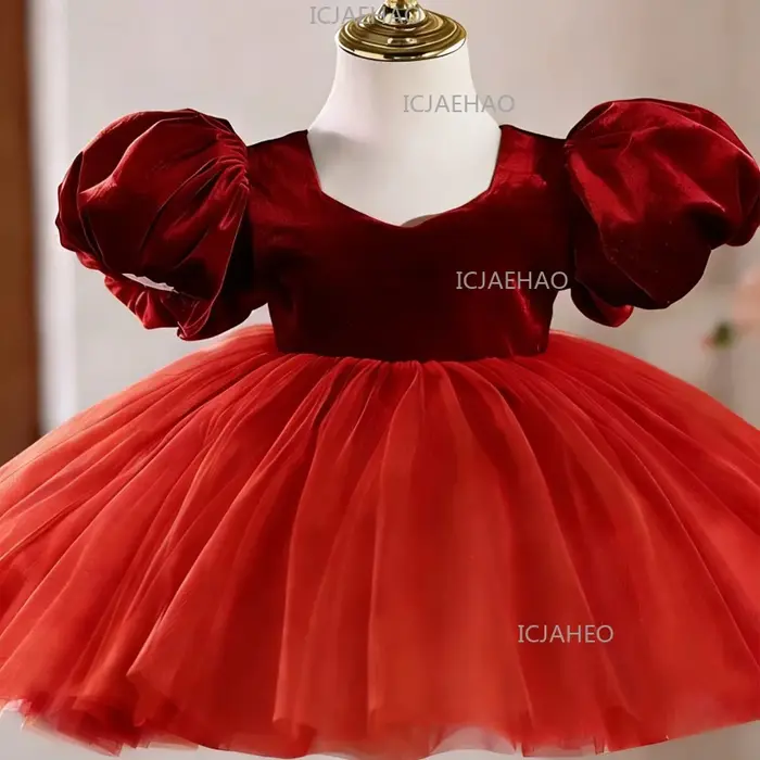 Robe de princesse TutuKids pour enfants, nouvelle jupe à manches bouffantes, robe de soirée élégante