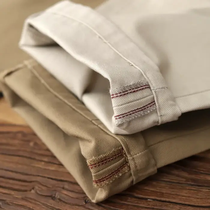 Pantalon Droit Décontracté en Coton pour Homme, Style Ch37Cargo, Rétro, Simple, Beige, Blanc, Kaki