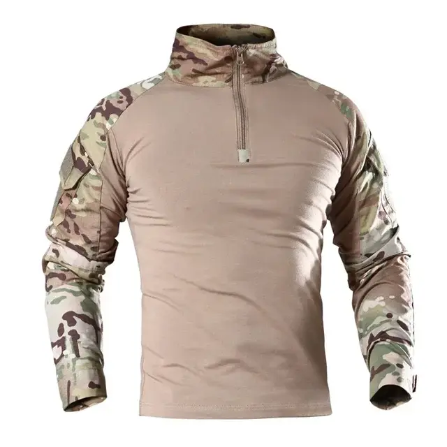 T-Shirts de randonnée tactiques en plein air pour hommes, Combat militaire de l'armée CP Camouflage 