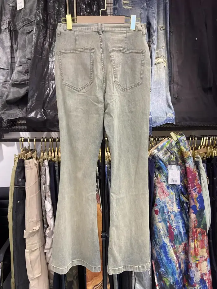 MIJKO Vintage jambe large jean hommes et femmes pantalons longs décontractés à la mode au sol ZJ091
