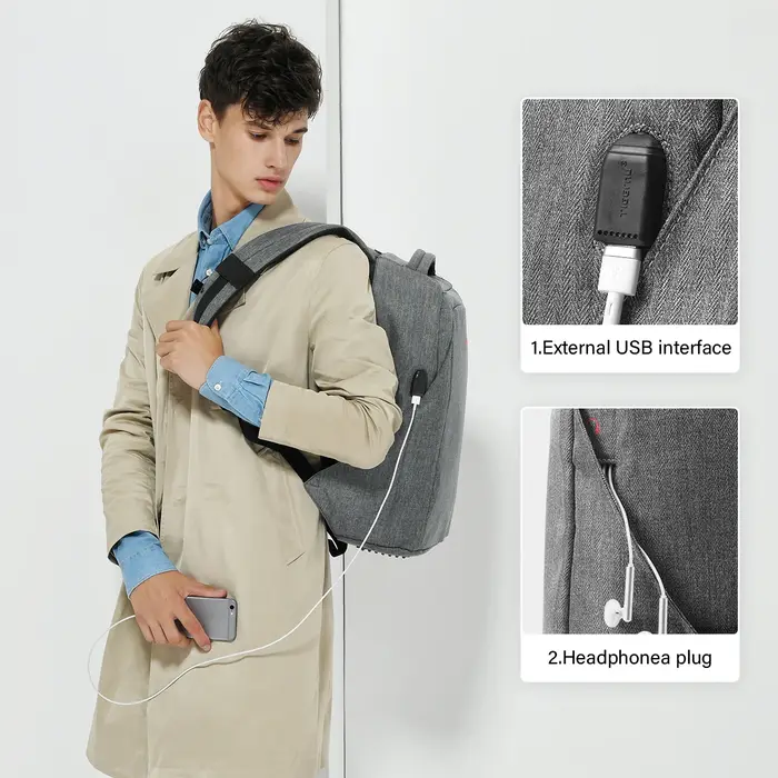 Tigernu hommes Anti-vol sac à dos 15.6 pouces sac à dos pour ordinateur portable sacs avec Port USB 