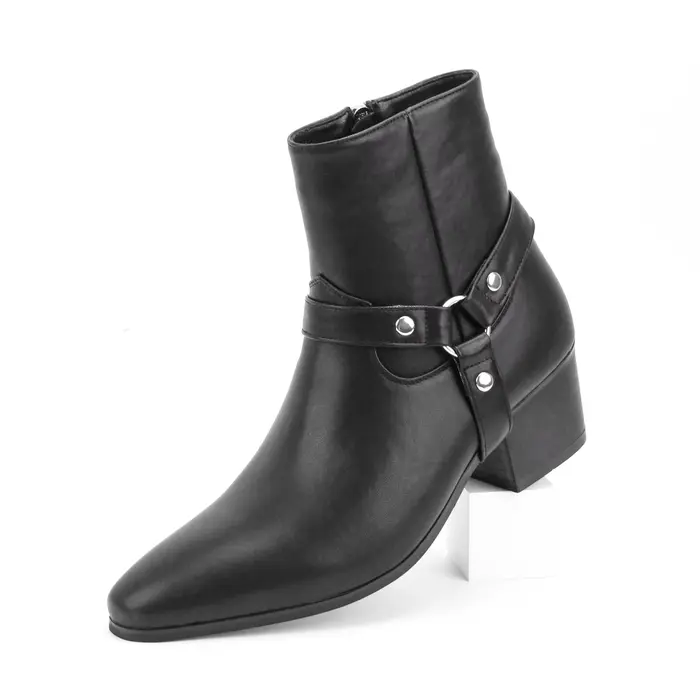 Bottes Chelsea à talons hauts pour hommes, double élastique