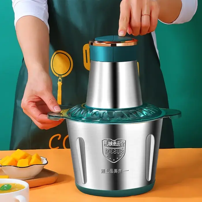 Hachoir à viande électrique 2L, robot culinaire, hachoir en acier inoxydable, Machine légère de cuis