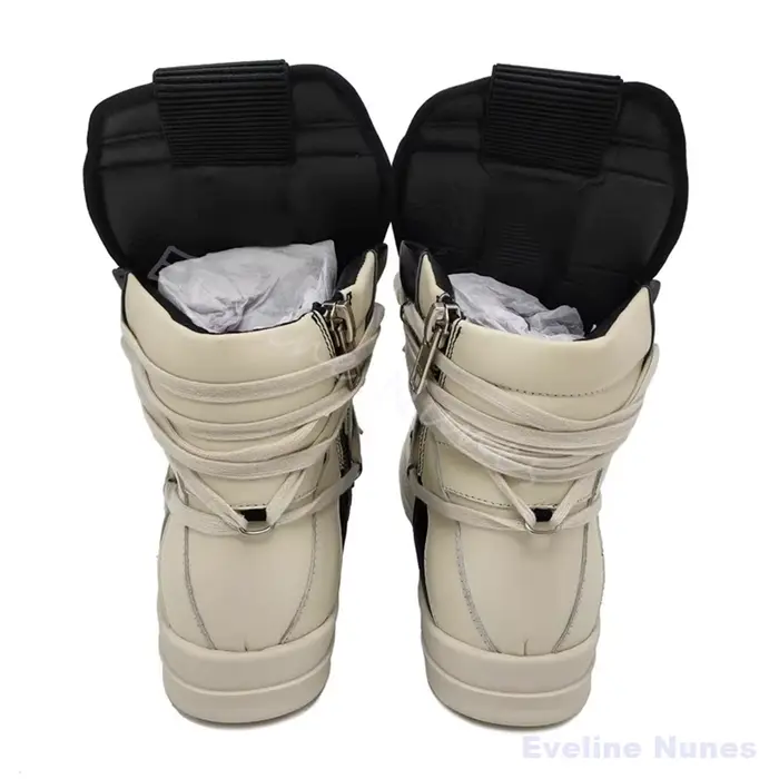 Chaussures montantes à plateforme rehaussantes pour hommes, à lacets croisés, décontractées, antidér