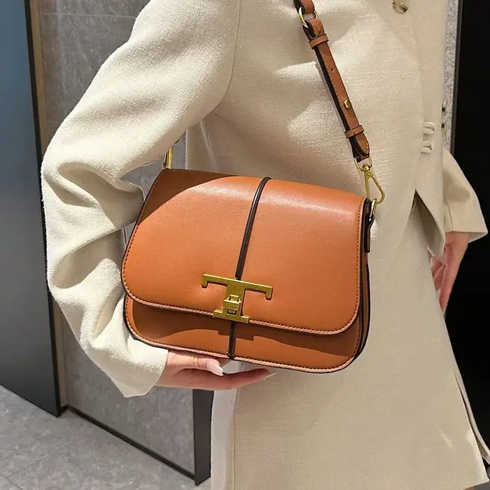 Sacs à couches classiques et minimalistes pour femmes, sac bandoulière en cuir simple et élégant, sa