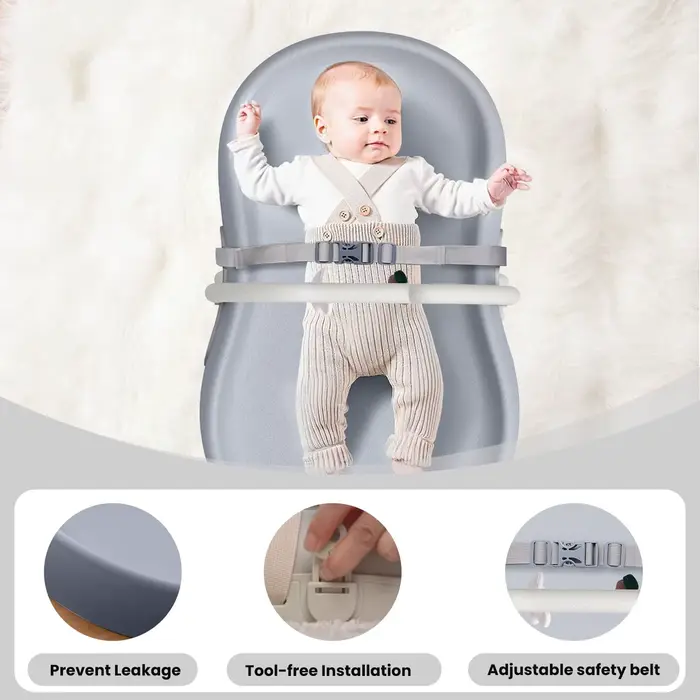 Matelas à langer pour bébé avec harnais de sécurité et étagère pour jouets d'oreille de chat, matela
