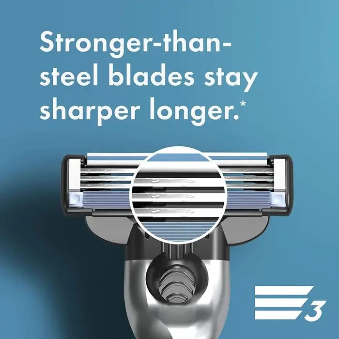 Gillette-Rasoir de tête Mach 3 pour hommes, adhérence quotidienne avec Lubstrips, 3 couches, coupe r