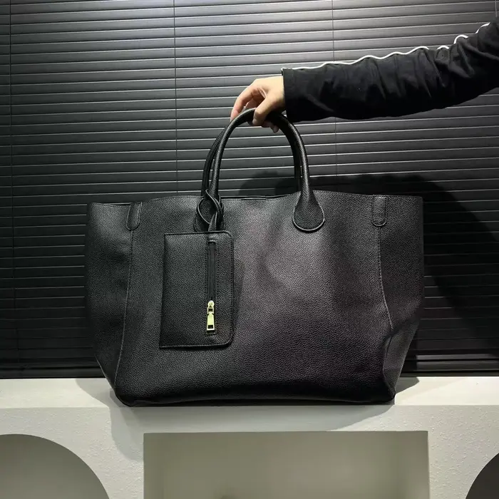 Sac à langer bandoulière classique de créateur pour femme, grand sac fourre-tout de luxe en cuir élé