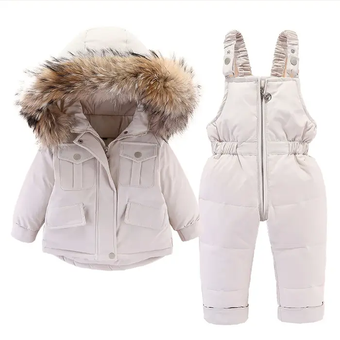 Doudoune et combinaison d'hiver pour enfants, veste épaisse pour bébé, manteau chaud pour filles, co