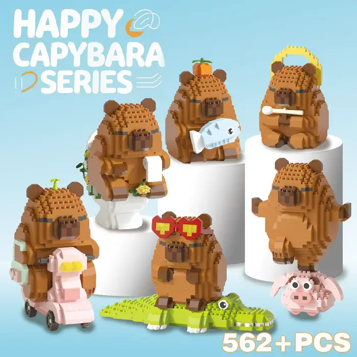 "Ensemble de blocs de construction Capybara-modèle de bricolage de cochon d'inde d'eau mignon |   Jo