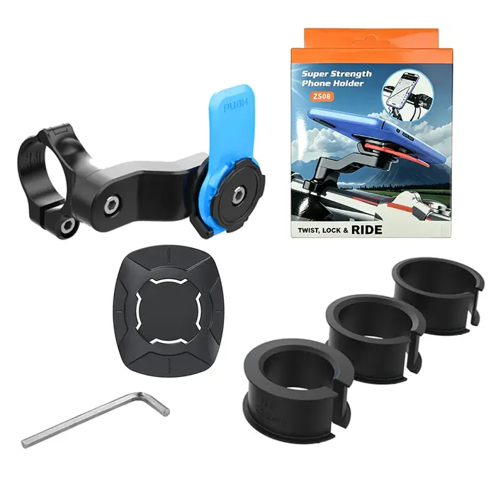 1 ensemble de supports de téléphone portable pour moto et vélo, détachables à 360° °   Support de té