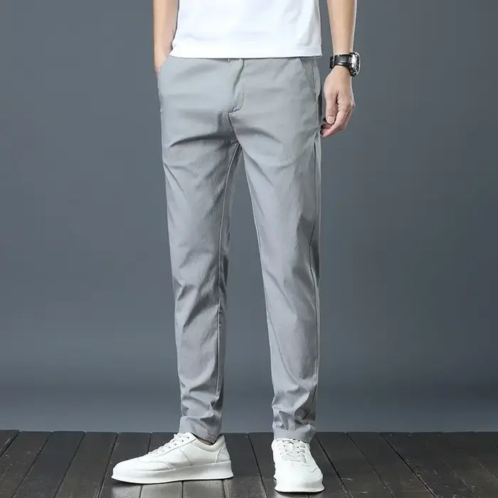 Pantalon de Golf en soie glacée pour hommes, mi-poids, décontracté, pantalon de sport, Design Simple