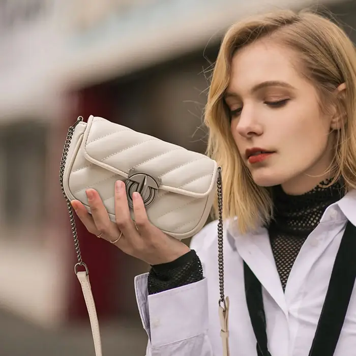 Sac à bandoulière en cuir matelassé ITAMOOD, sac à bandoulière de luxe et élégant pour femme, petit 