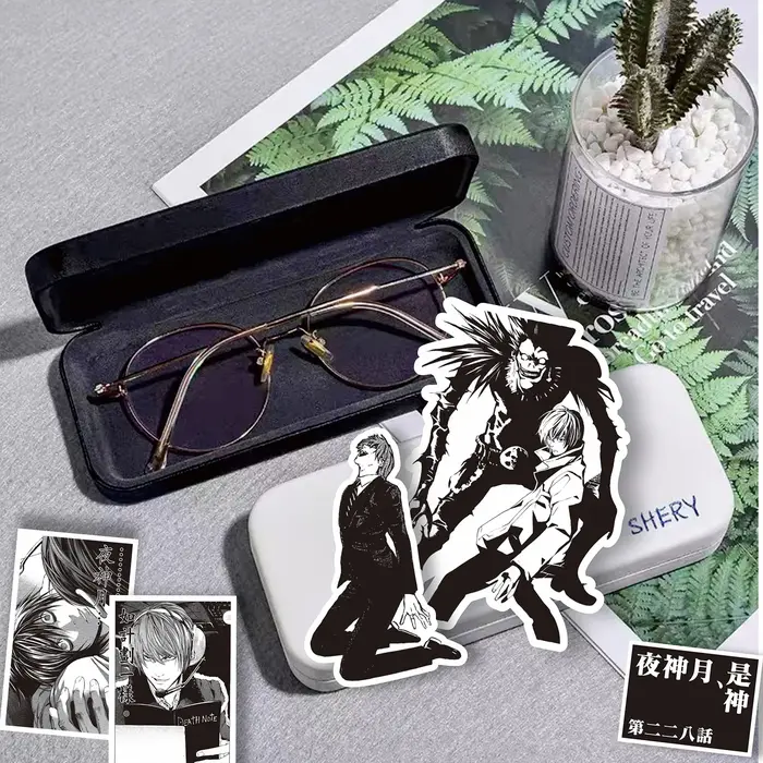 65 pièces Anime Death Note autocollants noir blanc décalcomanies Scrapbook bagages ordinateur portab