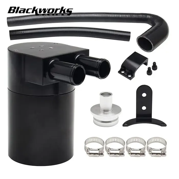 Kit de réservoir de réservoir de récupération d'huile de réservoir noir avec tuyau de radiateur en S