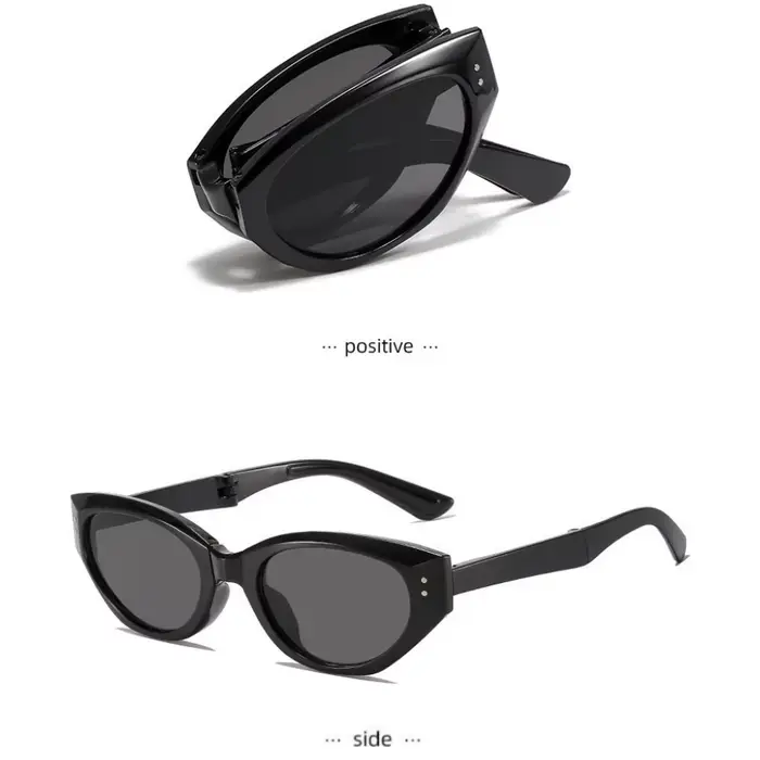 Lunettes ovales minimalistes œil de chat pour femmes, lunettes de soleil pliantes d'extérieur, ombra