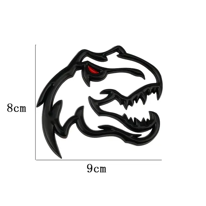 Voiture métal tyrannosaure Rex vélociraptor Raptor dinosaure Logo coffre corps Badge emblème décalco